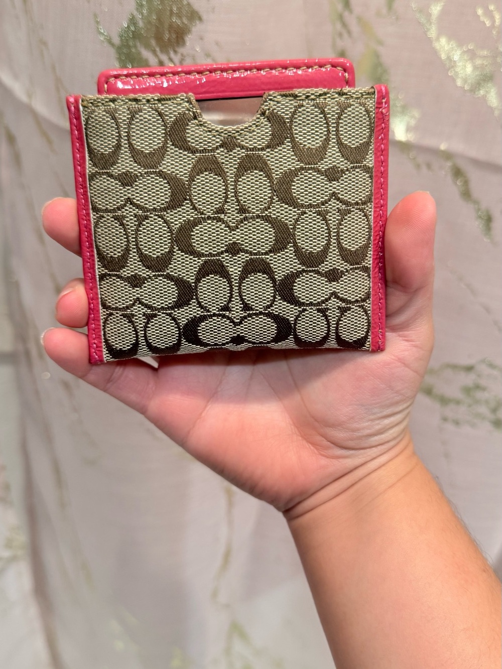 Coach Signature mirror with Pink Trim
